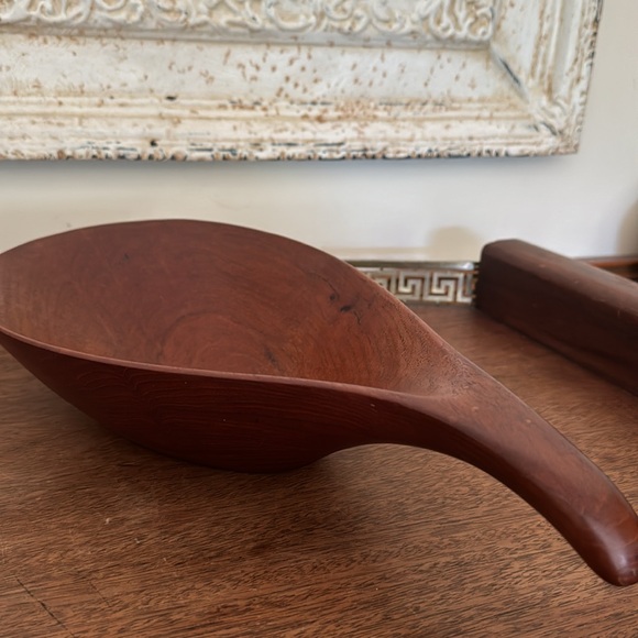 MCM Laur Jensen Denmark Danish teak sculptured bowl dish - Picture 6 of 13